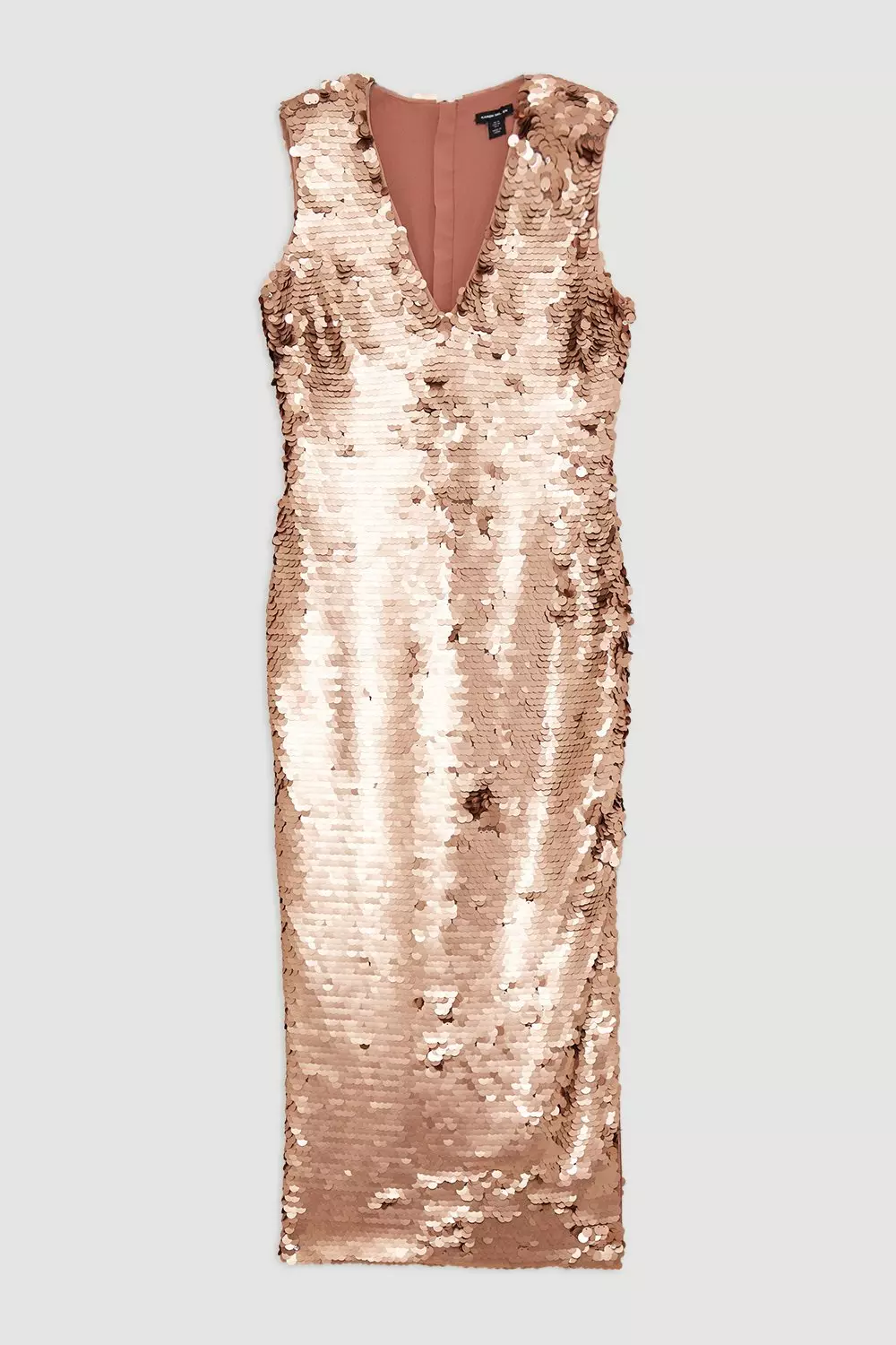 Sequin Deep Plunge Woven Midi Dress Karen Millen